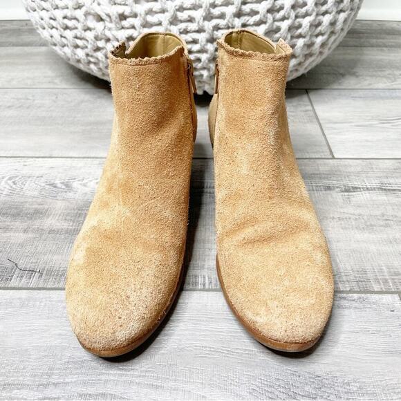Jack Rogers Bailee Suede Ankle Booties Chestnut Tan Size 8M - Picture 4 of 10